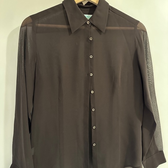 Gorgeous brown silk blouse. - Picture 1 of 2